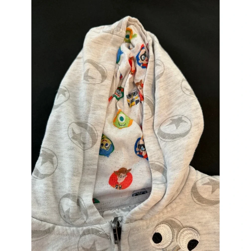 Disney 100 Boys Grey Lightning McQueen Boo Dory Zip Up Hoodie Size 5